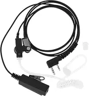 EMSea 1Pc Walkie Talkie Earpiece 2Pin Covert Acoustic Tube Earpiece with PTT Mic Compatible with Kenwood TK-3501 TK-3201 Compatible with Baofeng UV-5R BF-888S 80cm