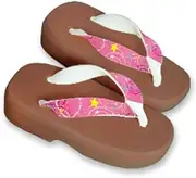 Hajime(一歩) [One Step] [Hajime] Geta Clogs, Soft and Water Resistant, Made of Sponge, XXS Light Brown/Fireworks x Pink, Fireworks x Pink (Hanabi x Pink/XXS), Hannabi × Pink, XXS(16.5cm)