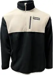 [Guinness] Half-Zip Fleece Pullover – Black & Cream – Warm & Stylish Outdoor Sweater, XLarge, Black & White, Medium