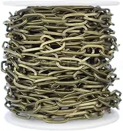 CleverDelights Bulk Cable Chain - 1/2" x 1/4" Link - 25 Feet - Antique Bronze Color