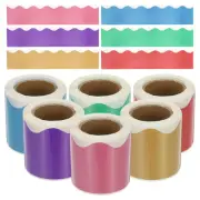 6 Roll 196.8Ft x 2.3In Bulletin Board Borders Pure Color, Multicolor