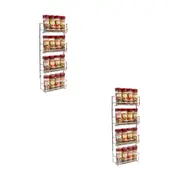 2PK Entrée 4-Tier Wall Mounted Spices 16 Bottle Rack/Storage Organiser Chrome