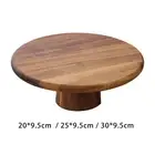 Wood Cake Stand Cheese Board Multiuse Round for Cakes Pies Desserts