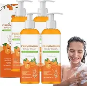 Persimmon Body Wash for Body Odor,Natural Persimmon Body Wash for Old People Smell,Natural Deodorant for Strong Odor Smell Remover, Fresher Scent, Deeply Cleansing & Moisturizing (4pcs)