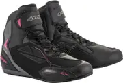 Alpinestars Stella Faster-3 Drystar Ladies Motorcycle Shoes, black-grey-pink, Size 43 for Women Black Grey Pink