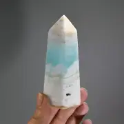 4in Rare AAA Caribbean Blue Calcite Crystal Tower, Pakistan