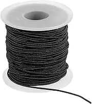 uxcell Elastic String for Bracelet 164 Ft/50 Meter Length 1.2 mm Dia, 1 Roll Sturdy Stretchy String Cord for Jewelry Making Necklace Beading Craft DIY, Black