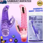 Rabbit Vibrator Realistic Dildo Dong Silicone Clitoris GSpot Massager Sex Toy