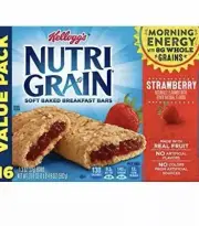 2 Boxes Kellogg's Nutri-Grain Soft Baked Strawberry Breakfast Bars 16 Bars Ea