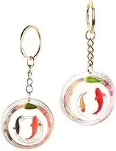 SOLUSTRE 2pcs Goldfish Keychain Funny Koi Fish Tank Accessories for Women Cute Bag Charm for Handbags Backpacks Travel Souvenir