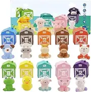 20 Pcs Farm Animals Toy for Toddlers 1 2 3 Year Old,Learning Toy with Finger Puppets & Barn, Toys Counting & Matching & Sorting Fine Motor Games