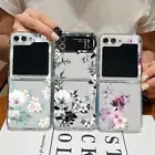 Clear TPU Flower Case For Samsung Galaxy Z Flip6 Flip5 Flip4 3 Shockproof Cover