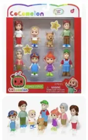 COCOMELON 8 Pc Family pack figures JJ GRANDMA Grandpa YOYO TomTom DAD Mom BINGO