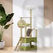 152cm Cat Tree Tower with Cat Scratching Post and Hammock Multi-Level Play House