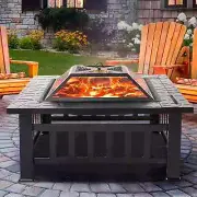 32" Wood Burning Fire Pit for Outdoors – BBQ, Ice Tray, Screen Lid