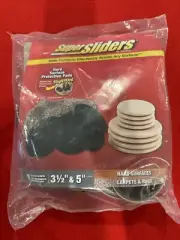 3 1/2 and 5" Reusable 2-in-1 Furniture Carpet Sliders with Hardwood Socks NEW