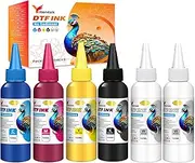 Yitentek DTF Ink for DTF Film, No Sediment DTF Transfer Ink Refill for Epson ET-8550, ET-2850 L1800, R1390, I3200, XP600, XP-15000, DX5 DX7, TX800, L800, 1430, P400 (100ml x 6, 2Wh+CMYK)