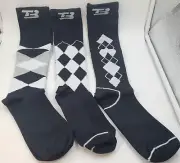 Tapesb Plus Size Compression Socks 3 Pairs Adults Size 4XL Black Argyle New