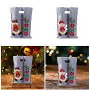 Christmas Wine Bottle Bag Carrier Holding 2 Bottles Grey Handbag Holder Xmas