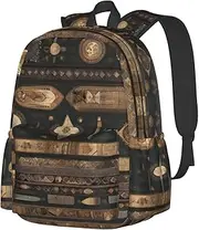 [vacsAX] Bohemian style School Backpack Rucksack Large Capacity Back Pack with Front Pocket Lightweight School Bags