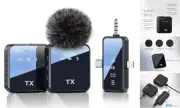 3 in 1 Microphone for iPhone/Android/Camera, Wireless Lavalier Microphone,