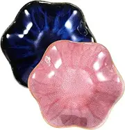 ULTECHNOVO 2pcs Lotus Leaf Dish Bowls Platter Decorative Bowl Jewelry Tray Trinket Dish Jewelry Storage Tray Snack Soy Sauce Dish Catch Jewelry Plate Dipping Bowl Like Trinket Tray Ceramics