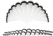 [WBRWP] 32pcs Ear Stretching kit Set - Acrylic Tapers and Plugs with Double O-Ring Ear Expander Gauges Stretcher Body Piercing Jewelry 14g-0g