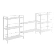 Xtra Storage Folding Shelves w/Two Deluxe Extension Shelves in White Metal