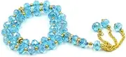 [HUFFA] 1PC 33pcs Beads Rosary Bracelets 10MM Crystal Glass Round Beaded Bracelets with Metal Spacer Rhinrstones
