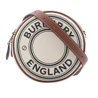 在飛比找蝦皮商城優惠-BURBERRY Louise 徽標圖案棉質圓餅包(自然色/