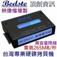 在飛比找PChome24h購物優惠-Bedste頂創資訊 1對1硬碟拷貝機 HD3802G高速映