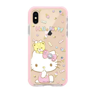 三麗鷗 Kitty iPhone XS Max 6.5吋施華彩鑽四角防撞手機殼-童趣凱蒂