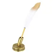 Feather Ballpoint Pens Bulk, Metal Holder Writing Pens, White