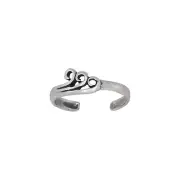 Sterling Silver .925 Triple Spiral Waves Toe Ring Adjustable Size | Made In USA