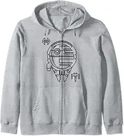 [STAR WARS] Death Star Millennium Falcon Starship Line Art Zip Hoodie