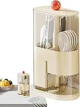 Cutlery Caddy, Utensil Caddy, Dividers Separated Compartment Storage Chopstick Container with Drain Tray Multi-Function Organizer for Apartment Cabinet