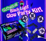 Black Lights for Glow Party! 115W Blacklight LED Strip Kit. 4 UV Lights to Surro