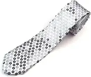 [MERRYHAPY] 3pcs Sequin Jazz Dance Hat Tie Glove Sets Gender-Neutral Silver for Boys and Girls Adults Performance Costume Accessory
