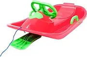 KOMBIUDA Enhance Skiing Skills Boys and Girls Adults Sled with Steering Wheel Plastic Board for Snow Play
