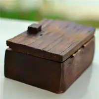 在飛比找Yahoo!奇摩拍賣優惠-詩瑪哈泰國手工藝品木雕收納盒飾品盒桌面擺件實木名片盒方形創意