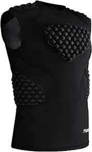 [DGYAO] Rugby Padded Compression Vest Sleeveless Shirt Chest Rib Back Protective Top for Men Big Boys