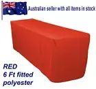 1.8m 6FT Fitted Red Trestle Table Cover Tablecloth Functions Parties Markets