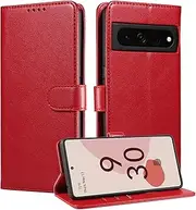 Boyobacase Wallet Case for Google Pixel 7 Pro 5G,for Google Pixel 7 Pro 5G Case,PU Leather Flip Cover RFID Blocking Phone Cover with 3 Card Slots [Stand Feature] [Side Magnetic Closure]-Red