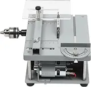 96W Electric Mini Table Saw, Bench Polishing Grinder Machine, Precision Desktop Electric Saw Cutter with 1.38inch Max. Cutting Depth, Variable Speed, 0-90° Angle Adjustment