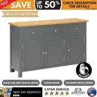 Solid Oak Wood Sideboard With 3 Drawers Cupboard Cabinet Organiser Furniture