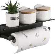 Paper Towel Holder Wall Mount for Kitchen Self-Adhesive with Shelf Bathroom