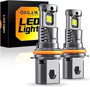 OXILAM 9007 LED Bulbs, 900% Ultra-Bright, 6500K Pure White HB5 Fog Light, Easy Plug-N-Play Installation, IP68 Waterproof, Pack of 2