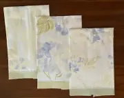 Set of 3 Peggy Walz Hand Painted Linen Guest Towels Blue Hydrangea New With Tags