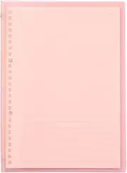 Transparent B5 Refillable Notebook 26 Rings/Holes Loose Leaf Binder PP Cover 30 Sheets Ru Lined Paper Refillable Binder for Office Home School Students Supplies Pink B5