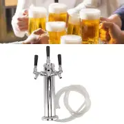 Draft Beer Kegerator Tower 3 Tap Stainless Steel Dispenser For Home Brewing